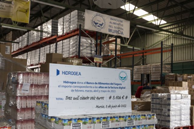 Hidrogea fomenta su compromiso medioambiental y humanitario con la donación del primer cheque al Banco de Alimentos del Segura - 4, Foto 4