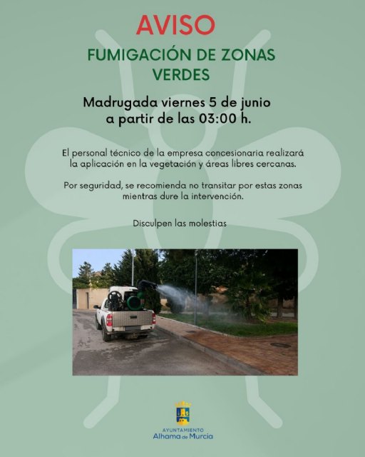 Aviso a la población por una fumigación contra los mosquitos Aviso a la población por una fumigación contra los mosquitos