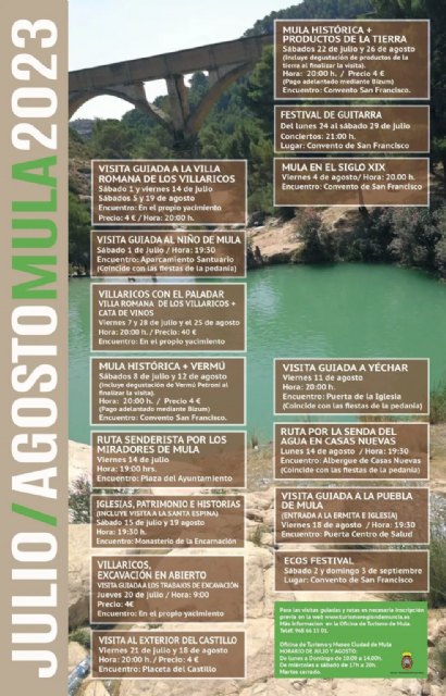 TURISMO| Programación de actividades de julio y agosto 2023 - 1, Foto 1