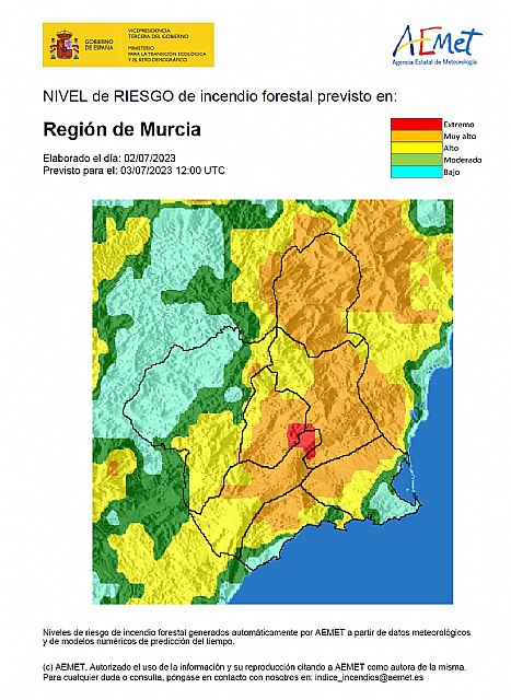 Riesgo de incendio forestal muy alto en el término de Cieza este lunes - 1, Foto 1