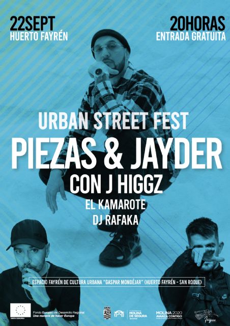 Molina de Segura celebrará el Urban Street Fest el 22 de septiembre con Piezas & Jayder, J Higgz, El Camarote y DJ Rafaka - 1, Foto 1