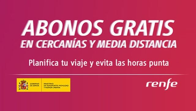 Renfe alcanza hoy 27.500 abonos gratuitos de Cercanías y Media Distancia en la Región de Murcia - 1, Foto 1