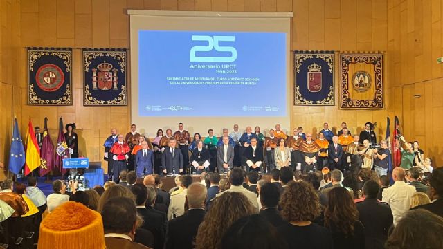 La presidenta de la Asamblea Regional asiste al acto de apertura del curso académico 2023-24 de las Universidades públicas de la Región de Murcia - 1, Foto 1