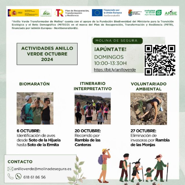 El proyecto Anillo Verde organiza para el mes de octubre itinerarios interpretativos, voluntariado ambiental y actividades de ciencia ciudadana destinadas a toda la población de Molina de Segura - 1, Foto 1