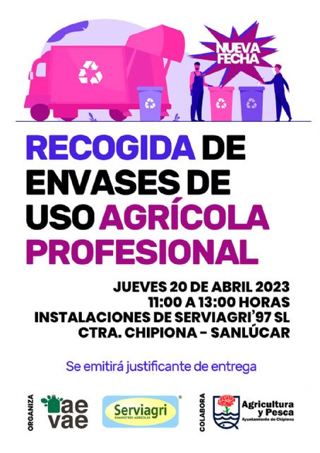 Nueva recogida de envases agrícolas en Chipiona el día 20 de abril - 1, Foto 1