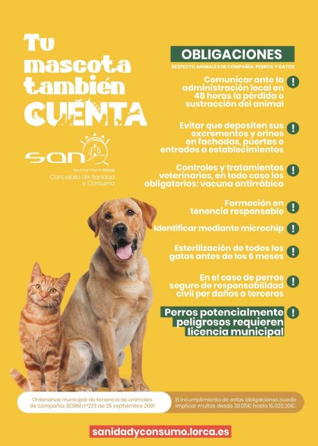 El Ayuntamiento de Lorca pone en marcha una campaña de información para la protección y defensa de los animales de compañía - 2, Foto 2