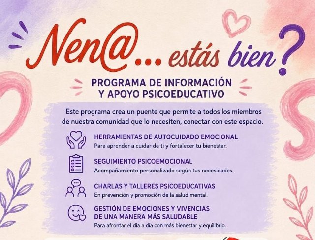 Lo Tienes Claro y TEMIS LGTBIQ+ unen fuerzas en Los Alcázares para ofrecer apoyo psicoemocional gratuito al colectivo con el programa 'Nena, ¿Estás Bien?' Lo Tienes Claro y TEMIS LGTBIQ+ unen fuerzas en Los Alcázares para ofrecer apoyo psicoemocional gratuito al colectivo con el programa 'Nena, ¿Estás Bien?'
