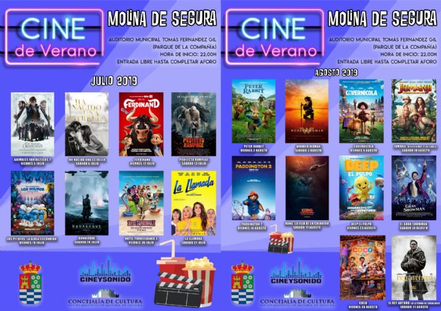 El Ayuntamiento de Molina de Segura pone en marcha el Cine de Verano 2019 en el Auditorio Municipal Tomás Fernández Gil del Parque de la Compañía en julio y agosto - 3, Foto 3