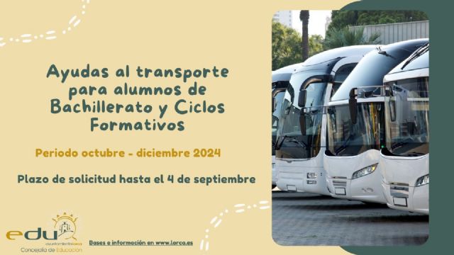 Abierto el plazo para solicitar las ayudas al transporte para alumnos de Bachillerato y Ciclos Formativos - 1, Foto 1