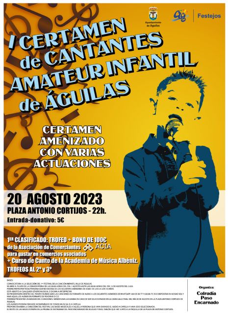 Abierto el plazo de inscripción en el I Certamen de Cantantes Amateur infantiles de Águilas organizado por el Paso Encarnado - 1, Foto 1