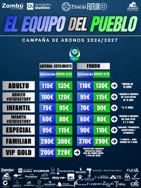 ´El equipo del pueblo´, campaña de abonos 2026/2027 ´El equipo del pueblo´, campaña de abonos 2026/2027