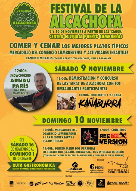 Puerto Lumbreras celebrará las I Jornadas Gastronómicas de la Alcachofa del 9 de noviembre al 1 de diciembre - 2, Foto 2