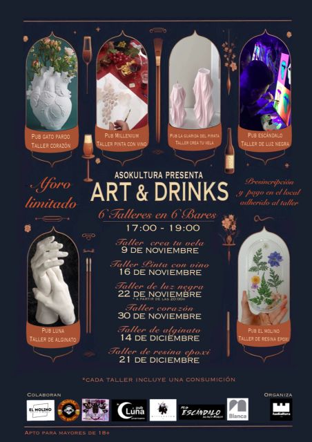 El Ayuntamiento de Blanca, Asokultura y los pubs de Blanca invitan a explorar el lado artístico a través de ´Art & Drinks´ - 2, Foto 2