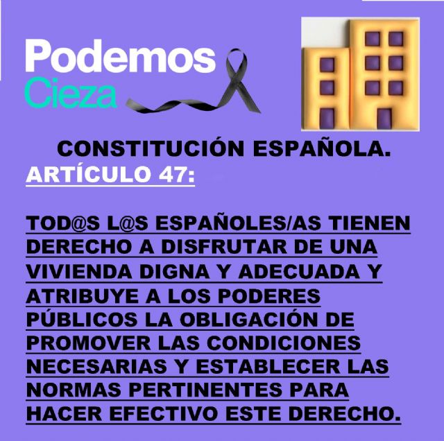 Podemos-Cieza considera que el problema de la vivienda necesita de medidas decididas y urgentes, no más parches - 1, Foto 1