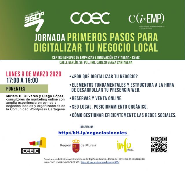 COEC y el INFO organizan en Cartagena una jornada sobre la digitalización de negocios locales - 1, Foto 1