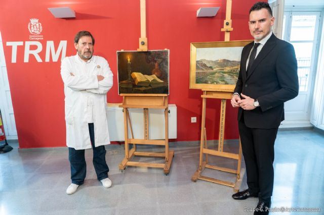 El taller de restauración del Ayuntamiento recupera una obra de Portela sobre el monte de la Atalaya y un bodegón - 1, Foto 1