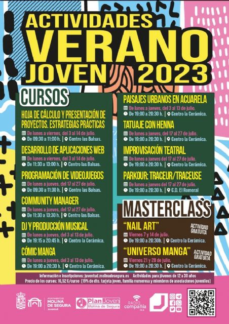 La Concejalía de Juventud de Molina de Segura lanza el programa Verano Joven 2023, una amplia variedad de actividades para el mes de julio - 1, Foto 1