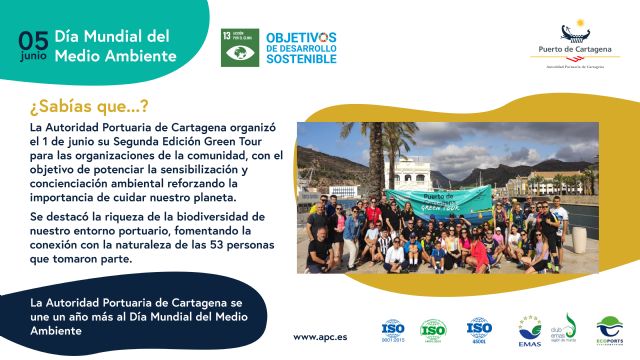 El Puerto de Cartagena destaca su papel como uno de los puertos más sostenibles del Mediterráneo en el Día Mundial del Medio Ambiente - 1, Foto 1