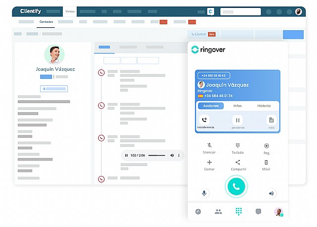 Ringover se integra con la solución CRM de Clientify para mejorar la productividad del contact center en pymes y startups - 1, Foto 1