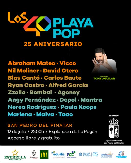 Los40 Playa Pop celebran su 25 aniversario con un cartel de lujo en la Explanada de Lo Pagán - 3, Foto 3