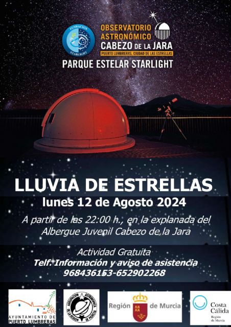 Puerto Lumbreras volverá a disfrutar de la 'Lluvia de Estrellas' en el Observatorio Astronómico del Cabezo de la Jara el próximo 12 de agosto - 1, Foto 1