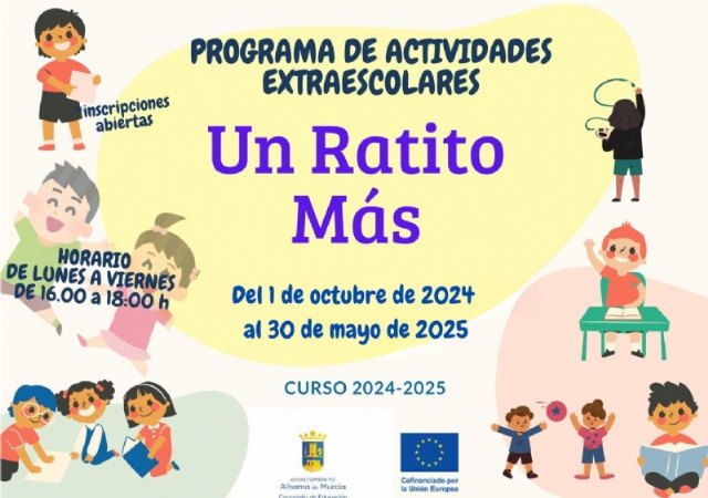 Abierto el plazo de inscripción para el programa de actividades extraescolares ´Un ratito más´ - 1, Foto 1