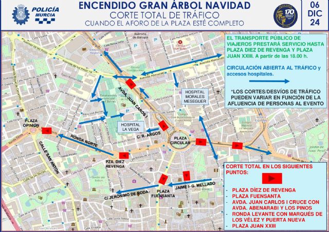 El transporte público será gratuito el 6 de diciembre por el encendido del Gran Árbol de Navidad - 1, Foto 1