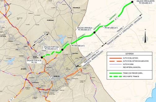 Fomento aprueba el expediente de información pública del estudio de viabilidad de la concesión de la autovía A-7 entre Crevillente y Murcia - 1, Foto 1