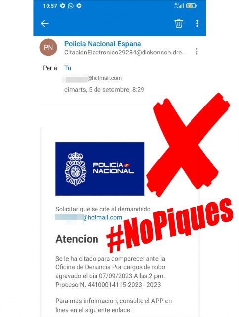 Detectada una campaña de distribución de malware en la que se suplanta la identidad de la Policía Nacional - 1, Foto 1