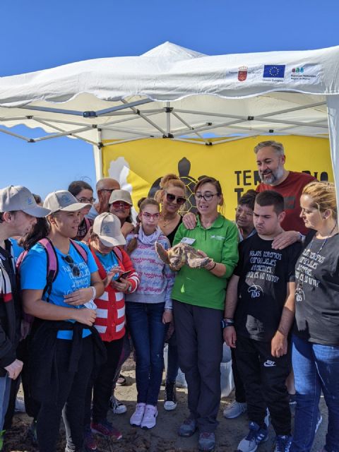 La Comunidad libera una tortuga boba en San Pedro del Pinatar tras ser tratada en el Centro de Recuperación de Fauna Silvestre - 1, Foto 1