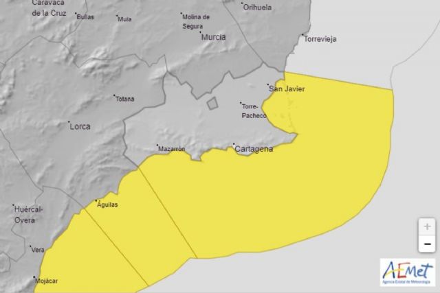 Aviso amarillo por viento y fenómenos costeros este jueves y viernes en Cartagena - 1, Foto 1