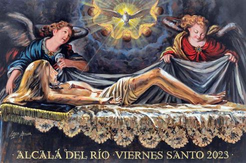 Obra pictórica del Cartel cofrade, del pintor Javier Aguilar Cejas en la Hermandad de la Soledad de Alcalá del Río - 1, Foto 1