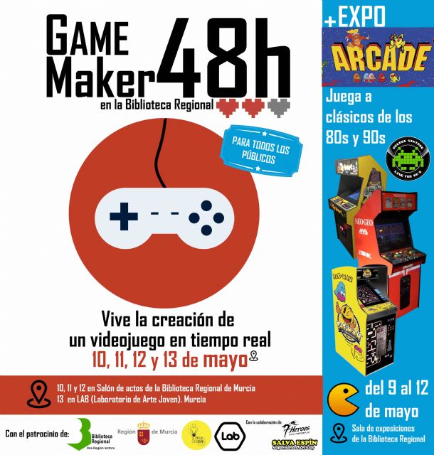 La Biblioteca Regional acogerá la creación de un videojuego en directo y convertirá su sala de exposiciones en un salón recreativo - 1, Foto 1