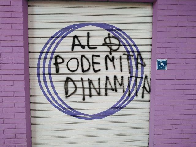 Nuevo ataque fascista a la sede de Podemos en Cartagena - 3, Foto 3