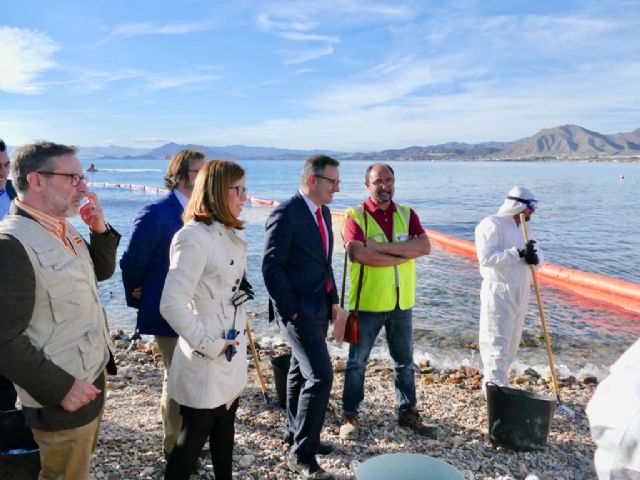 Desarrollado con éxito un simulacro de lucha contra la contaminación marina accidental en la mar y en la playa de La Azohía - 3, Foto 3