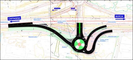 Fomento aprueba el expediente de información pública del proyecto para la mejora del enlace del p.k. 191 de la A-30, en Cartagena - 1, Foto 1
