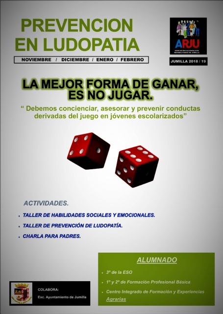 Comienza la campaña de prevención en ludopatía dirigida a jóvenes de entre 14 y 16 años - 1, Foto 1