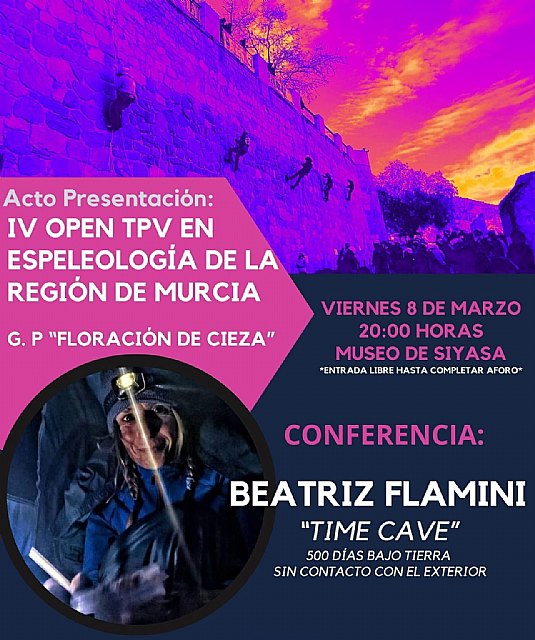 La espeleóloga Beatriz Flaminí presenta hoy en el Siyâsa el IV Open TPV en Espeleología de la Región de Murcia - 1, Foto 1