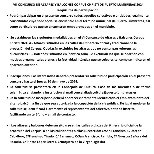 El Ayuntamiento de Puerto Lumbreras organiza el VII Concurso de Altares y Balcones con motivo de la procesión del Corpus Christi - 2, Foto 2