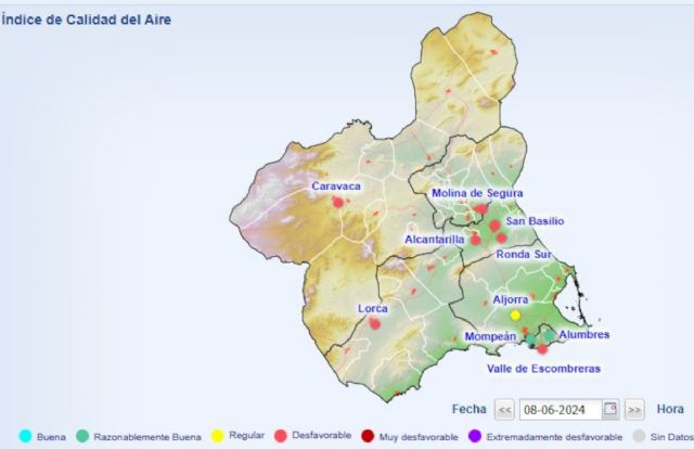 Superado el Umbral de Información por partículas en suspensión en las estaciones de medida del Valle de Escombreras y La Aljorra - 1, Foto 1