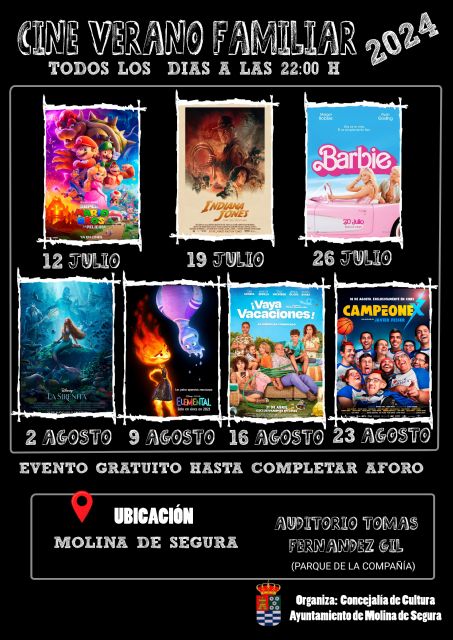 El ciclo Cine de Verano Familiar 2024 arranca en Molina de Segura el viernes 12 de julio - 1, Foto 1