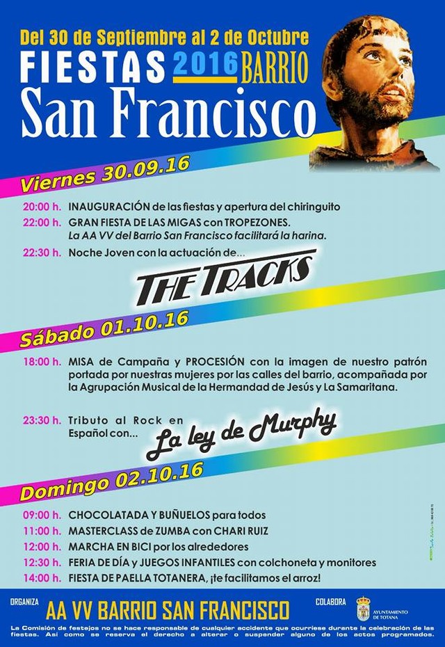 Las Fiestas del Barrio de San Francisco serán del 30 de septiembre al 2 de octubre