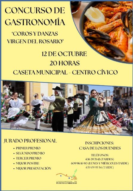 El próximo sábado, 12 de octubre, Puerto Lumbreras acogerá el primer Concurso de Gastronomía 'Coros y Danzas Virgen del Rosario' - 1, Foto 1