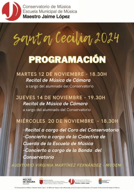 El Conservatorio de Música Maestro Jaime López de Molina de Segura ofrece varias actividades, del 12 al 20 de noviembre, en honor a Santa Cecilia, patrona de la música - 1, Foto 1