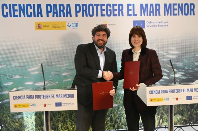 López Miras afirma que la recuperación definitiva del Mar Menor pasa por aplicar la innovación para impedir la entrada de nitratos - 1, Foto 1