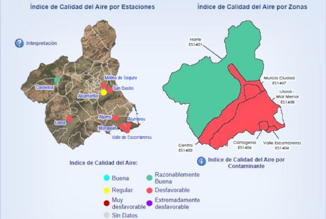 Desactivado el Nivel Preventivo por partículas en La Aljorra, Mompeán y el Valle, aunque este viernes se registra la superación del Umbral de Información - 1, Foto 1