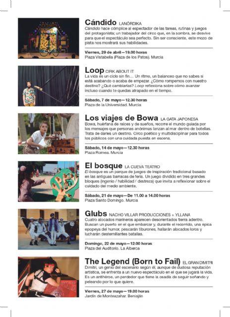 El nuevo ciclo ´A pie de calle´ saca el teatro y el circo de las salas y programa once actividades en plazas y jardines del municipio de Murcia - 2, Foto 2