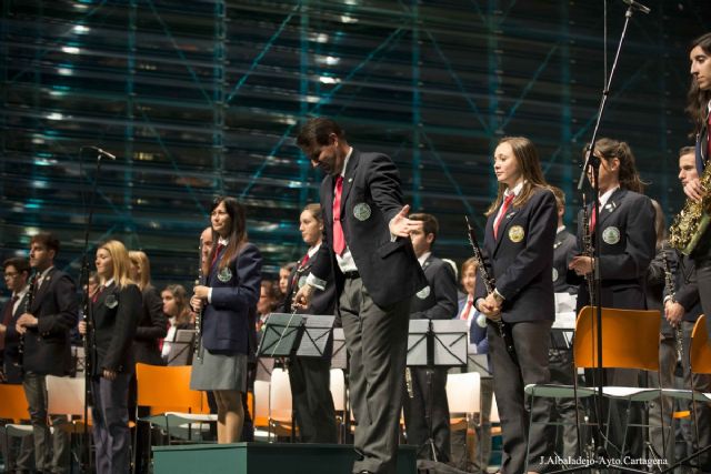 Las bandas de música de Cartagena tocaron al unísono en El Batel como acto de hermanamiento - 2, Foto 2