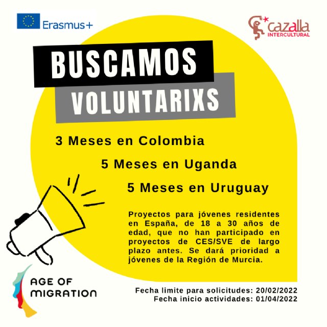 Proyecto Age of Migration la Asociación Cazalla Intercultural abre convocatoria para 6 plazas de voluntariado en Uruguay, Colombia y Uganda - 1, Foto 1