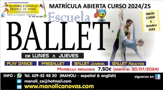 La Escuela de Danza Manoli Cánovas abre el plazo de matrícula para el curso 2024-25, Foto 1